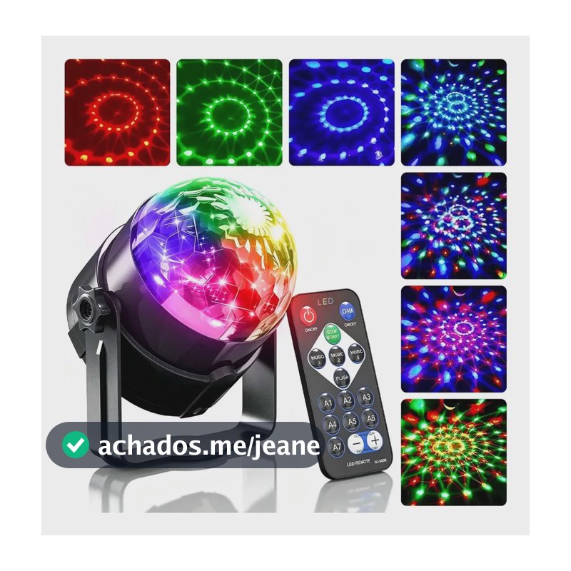 Mini Globo Led Rgb Com Controle Remoto Bivolt 30w Festa