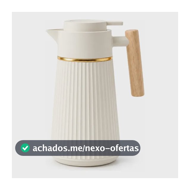 Garrafa Térmica Nórdica Café 1l Cabo Madeira Luxo Mesa Posta Creme