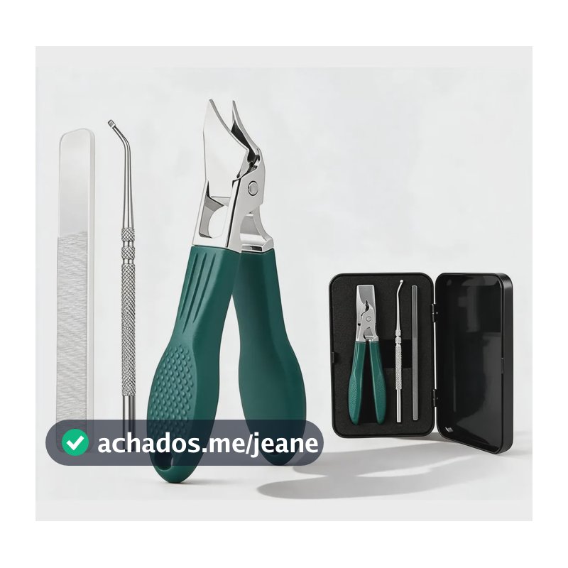 Cortador De Alicate Unhas Profissional Aço Inox Bico Longo Verde