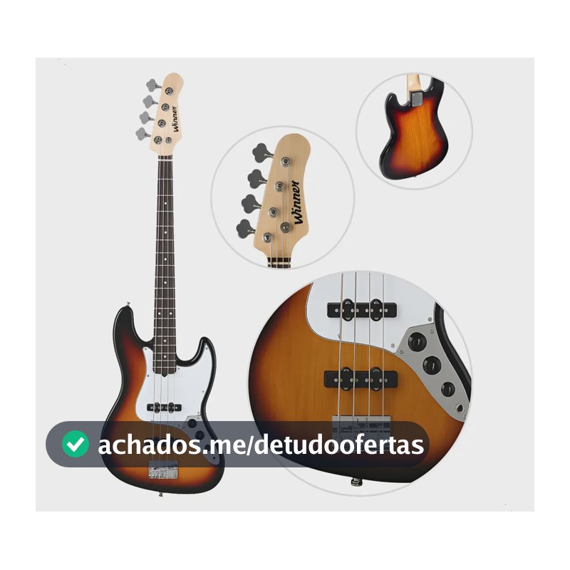 Contrabaixo 4c Winner Wjb Sunburst Vintage Clássico Destro Sunburst Envernizado 4