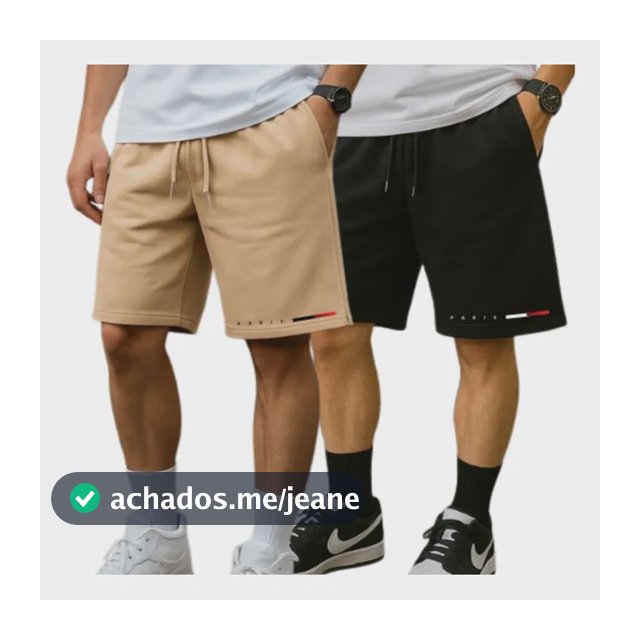 Kit 02 Bermuda Casual Short Moletom Maculina Academia Treino