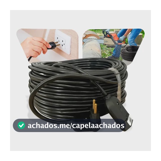 Extensao Eletrica 20 M Reforçada Profissional 10/20a Preto Preto 127/220v