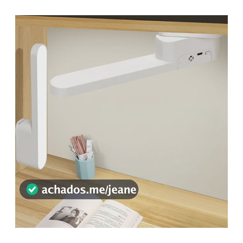 Luminária De Mesa 360° Giratória Dimerizável Bateria/tomada Branco 5v