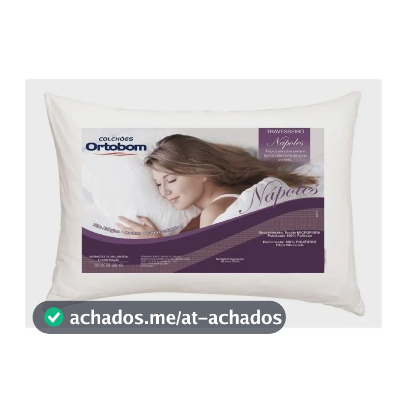 Travesseiro De Cabeça Ortobom Nápoles Inodoro 100% Conforto