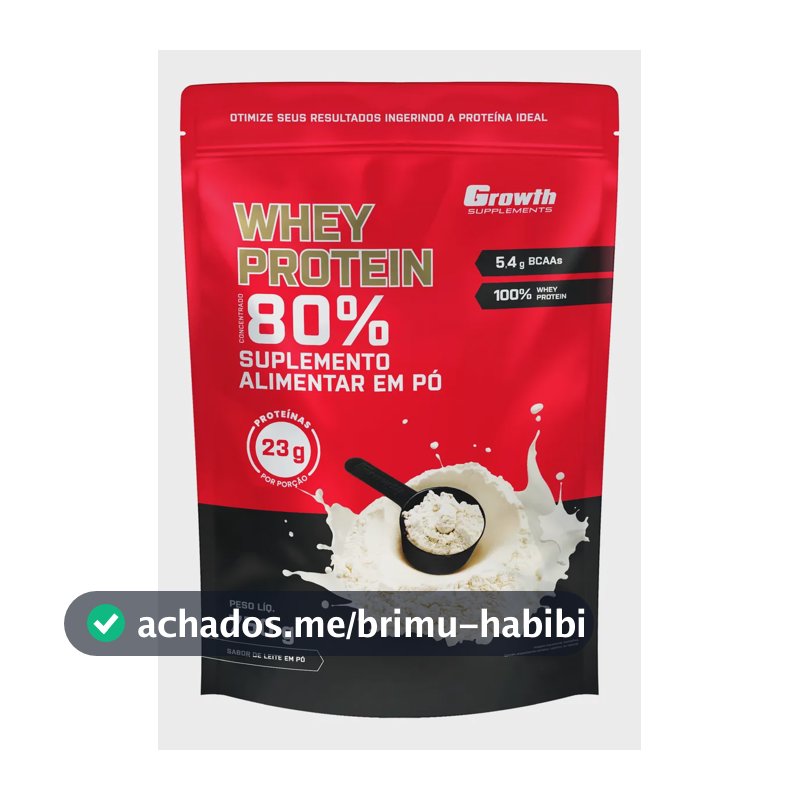 Whey Concentrado 750g Growth Supplements - Variados Sabores Leite Em Pó
