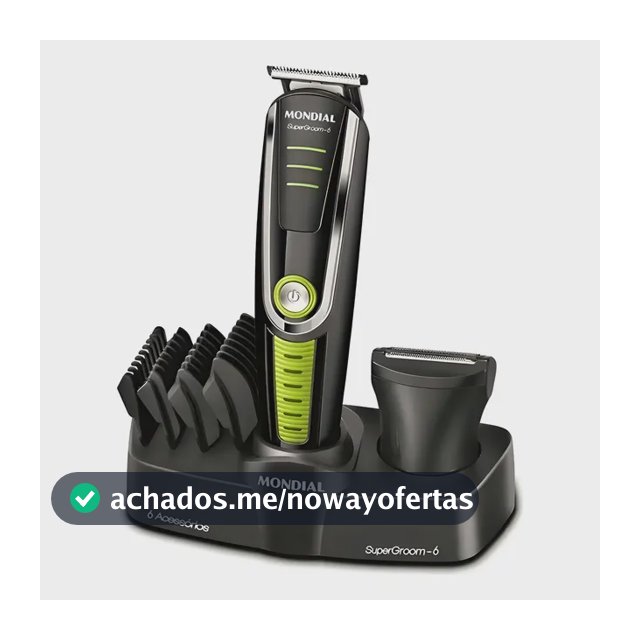 Cortador De Cabelo Mondial Super Groom 6 Bg-04 Melhor Categ Preto/verde