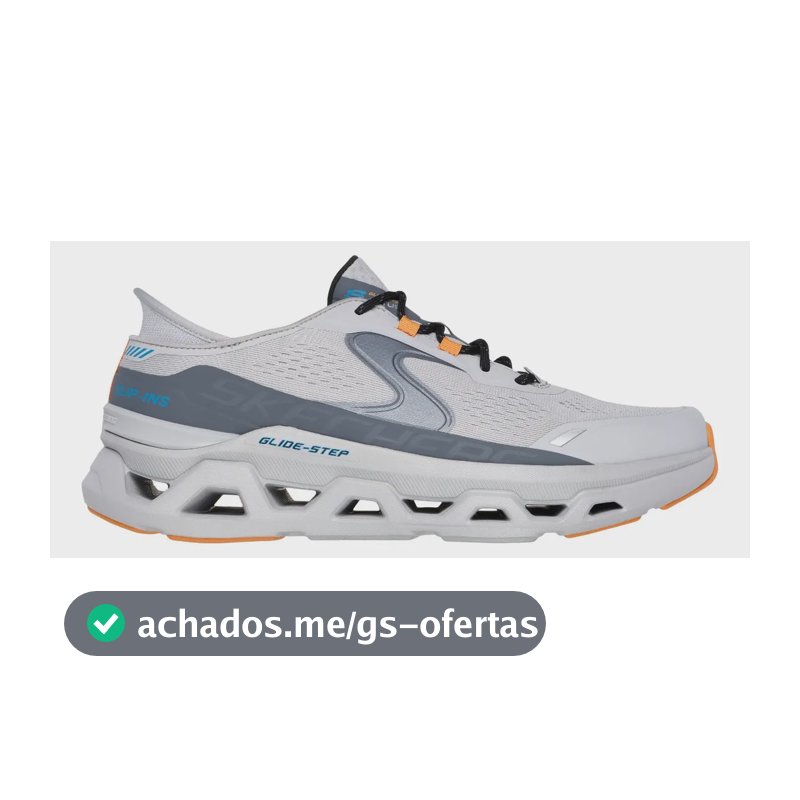 Tênis De Treino Masculino Glide Altus Slip Ins Skechers Cinza Escuro / Cinza Liso 42 Br