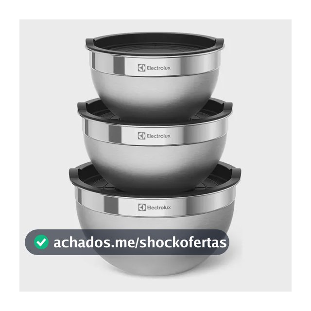 Conjunto Bowls Tigelas Inox Com Tampa Plástica - Electrolux