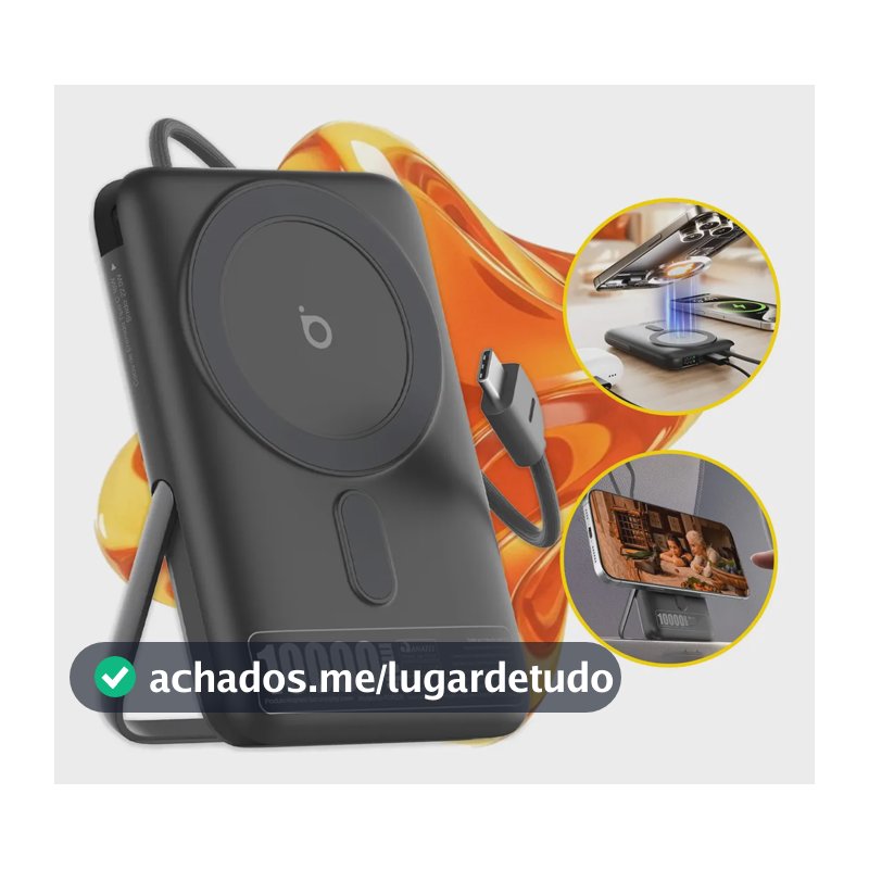 Basike Carregador Portátil Power Bank B205 Magsafe 10000mah PD 22.5w Turbo Rápido PD Tipo C USB C Sem Fio Universal Potente Com Display Para iPhone 15/16/17 Pro Max Samsung Galaxy S24 S25 Ultra Z Fold