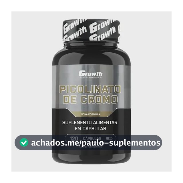 Picolinato De Cromo 120 Cáps. Growth Supplements Sem Sabor