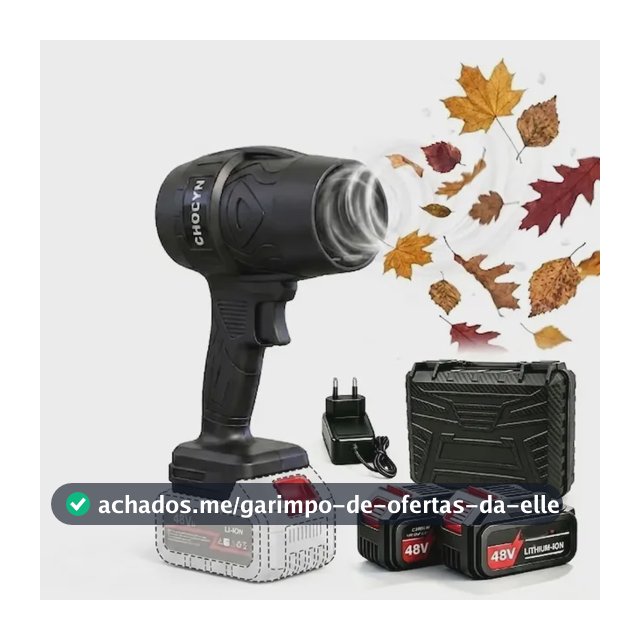 Soprador de ar turbo portatil a bateria 48v potente para limpeza de carro com 2 baterias e maleta secagem e tirar poeira