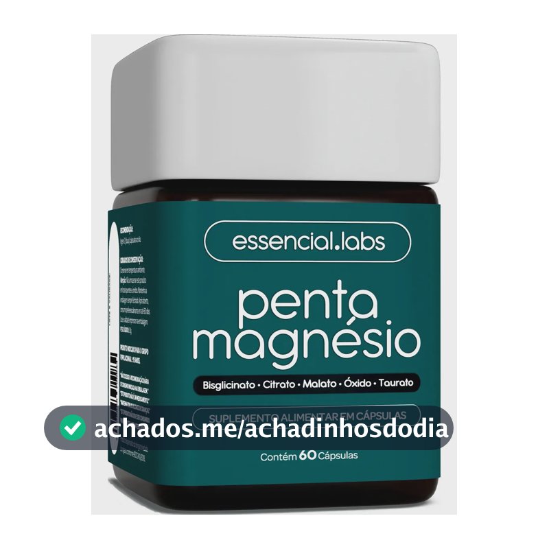 PENTA MAGNÉSIO - Bisglicinato + Dimalato + Citrato + Taurato + Óxido de Magnésio - A Combinação Perfeita com Máxima Pureza e Biodisponibilidade - 60 Cápsulas