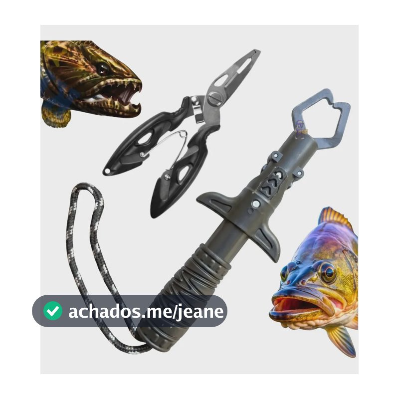 Kit Alicate De Contenção Pega Peixe + Alicate Multifuncional Preto
