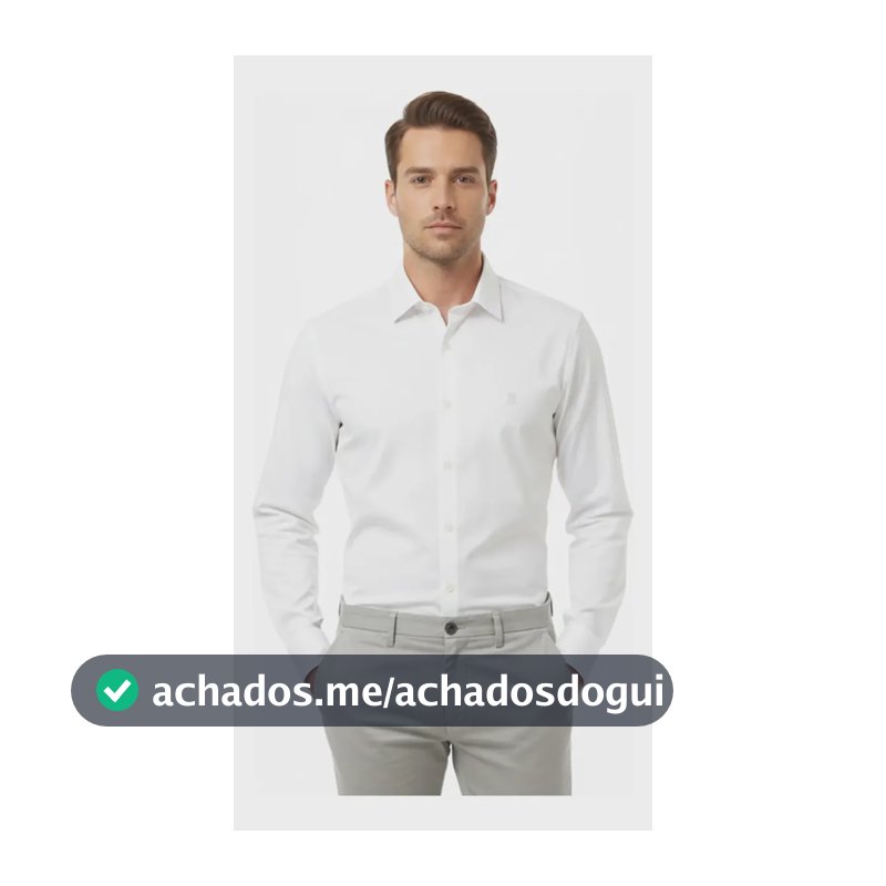 Camisa Masculina Slim Fit Polo Wear Branco M