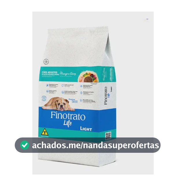 Ração Seca Light Frango Natural Light Cães Adultos 10kg Finotrato Pequena/Média