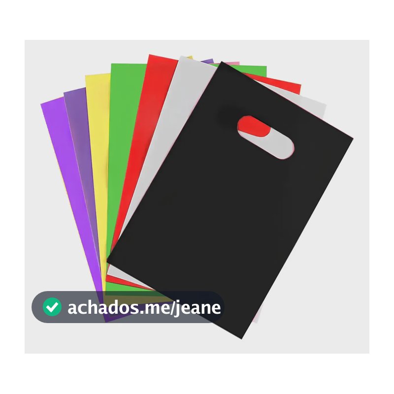 Kit 100 Un Sacolas Plásticas Boca Palhaço 30x40 Alça Vazada Cor Preto