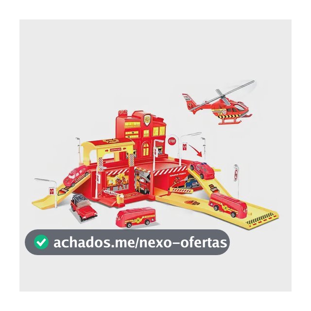 Pista de Carrinhos Infantil Bombeiro com 5 Veículos e Acessórios Maxi Toys
