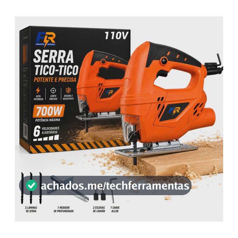 Serra Tico-Tico Alex 700W Elétrica, com 6 Velocidades e 3 Lâminas