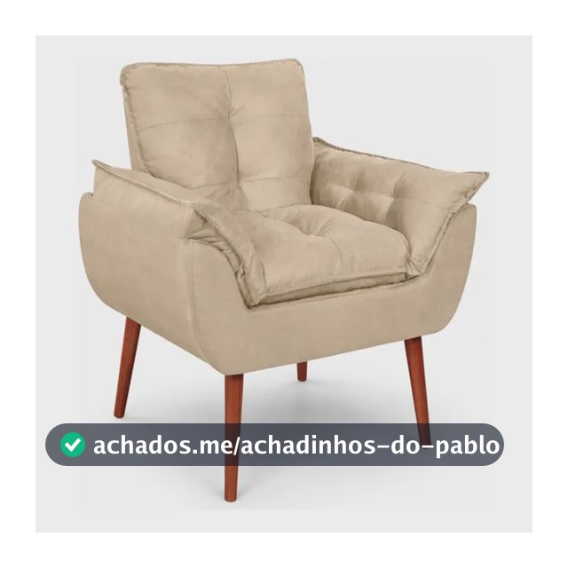 Poltrona Decorativa Para Sala Quarto Recepção Opala Bege