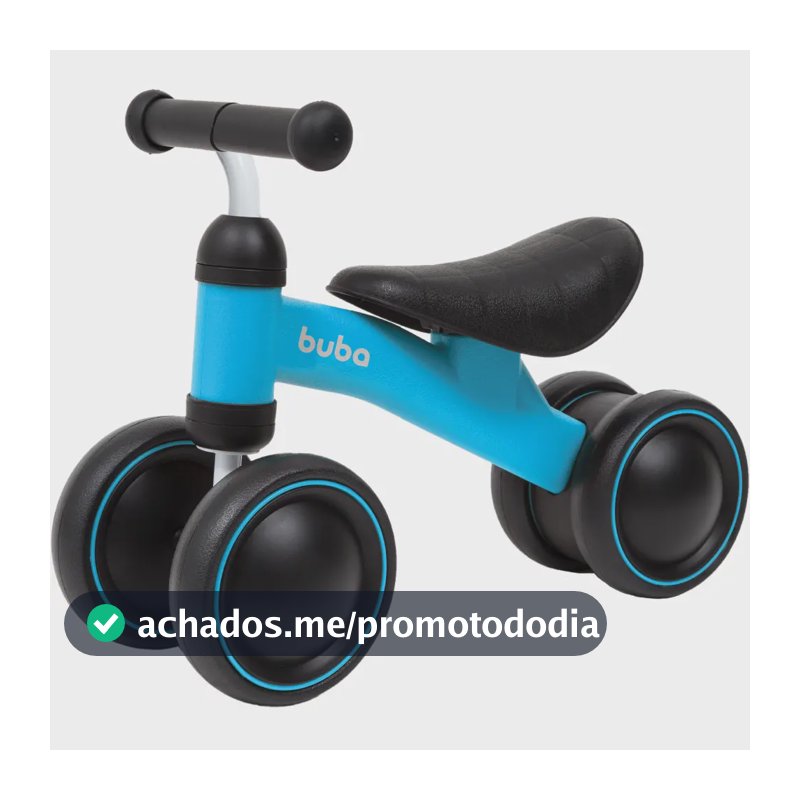 Bicicleta De Equilíbrio 4 Rodas Azul - Buba