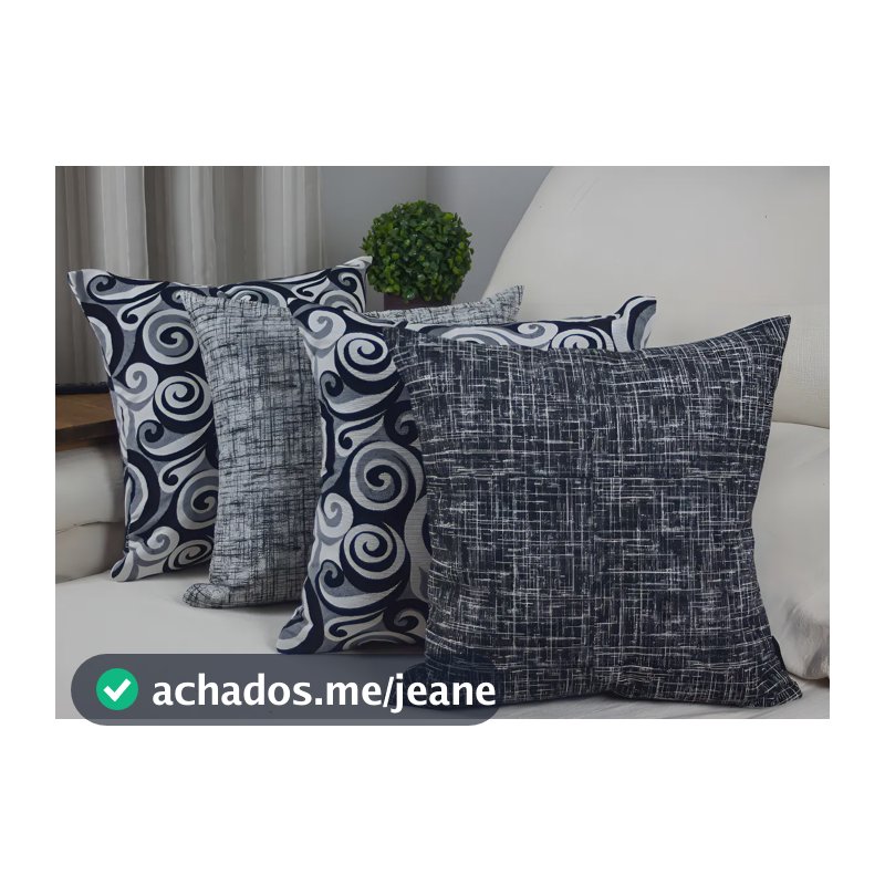 Kit 4 Capas Almofada Jacquard Full Risco + Espiral