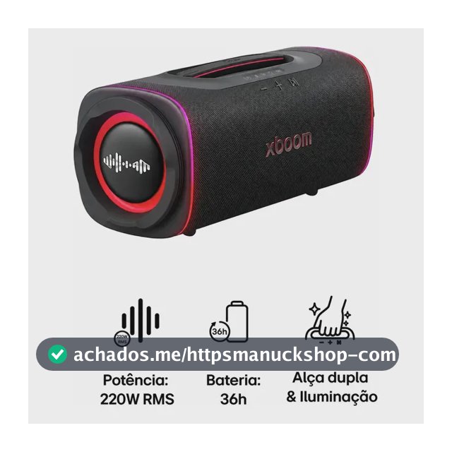 Caixa De Som Xboom Blast LG Portátil 220w Bateria De 36horas Preto 127/220v