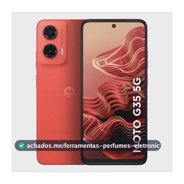 Smartphone Motorola Moto G35 5g - 256gb 4gb Ram+8gb Ram Boost e Camera 50mp Com Ai Nfc Tela 6.7 Com Superbrilho - Coral - Vegan Leather