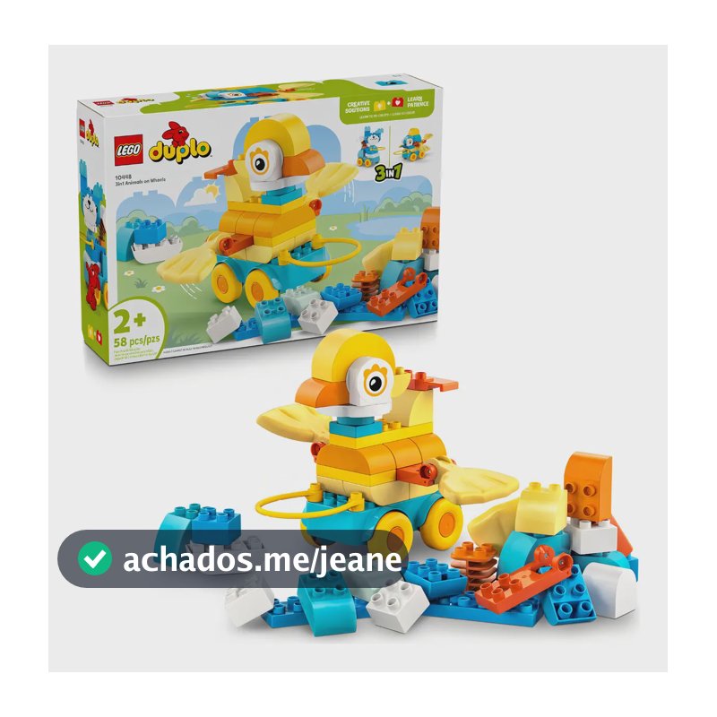Lego® Duplo® Town Animais 3em1 Sobre Rodas; Brinquedo 10448