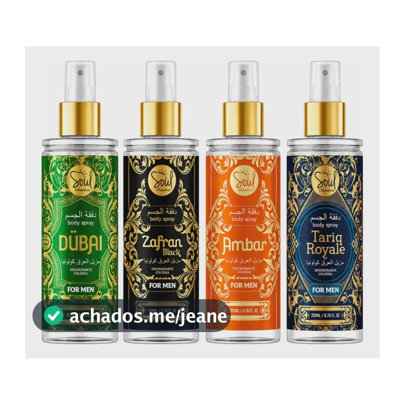 Body Splash Arabe C/4un 200ml Perfume Masculino de Luxo Alta Concentração