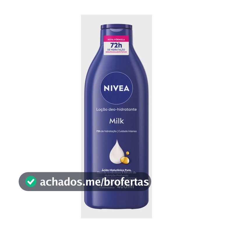 Nivea Loção deo-hidratante Milk 400ml Hidratação Profunda 72h
