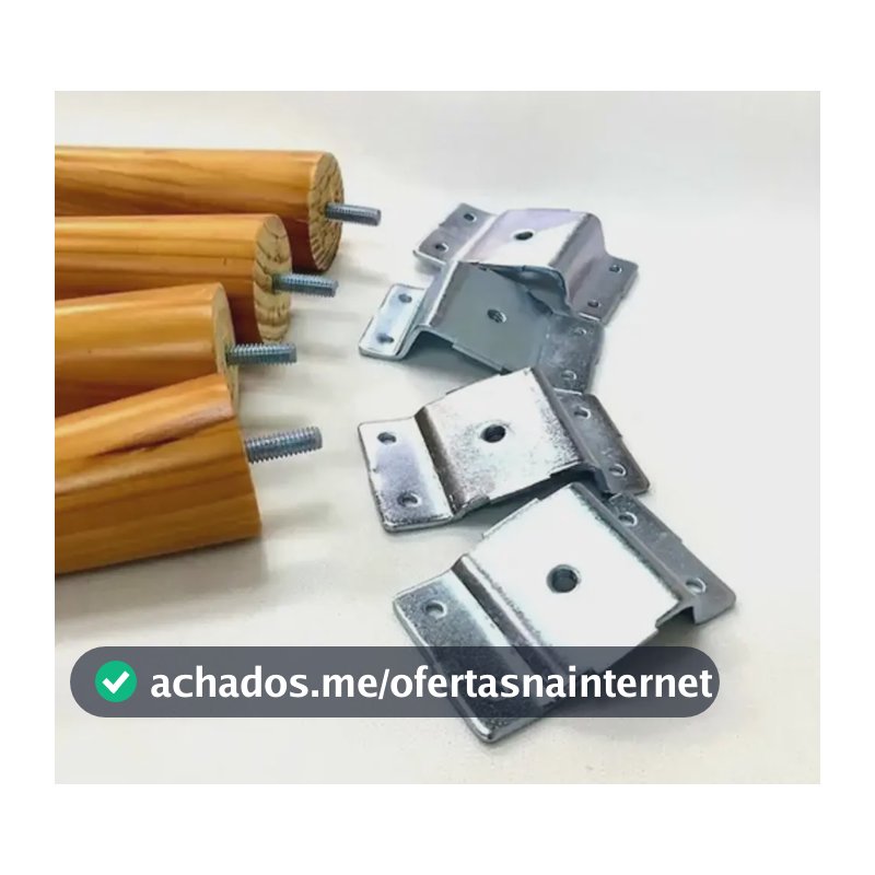Kit 4 Pés Palito Retro 25cm Com Chapas De Fixação Em Grau