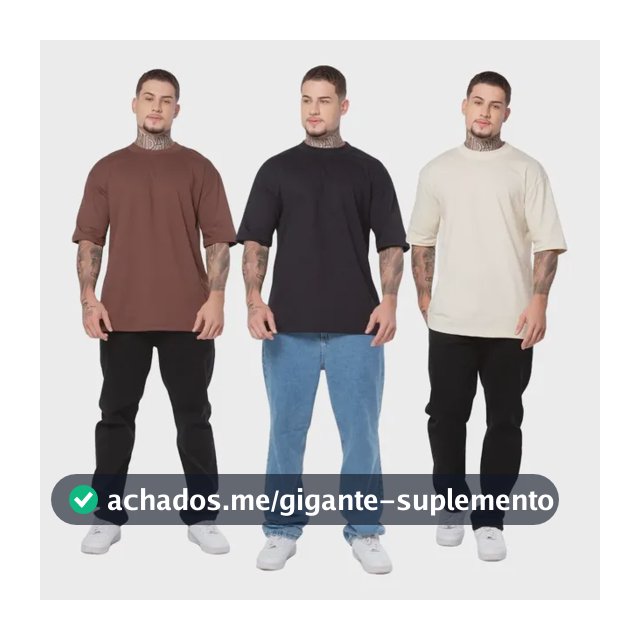 Kit 3 Camiseta Oversized Streetwear Premium Algodão
