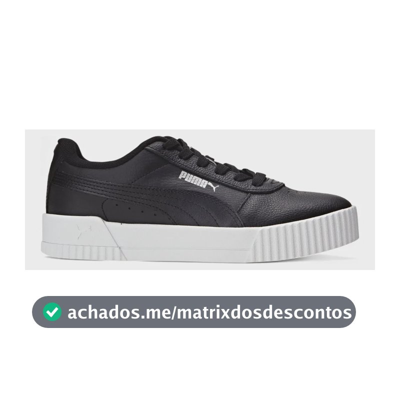 Tênis Casual Feminino Carina Lux Puma Preto E Branco Liso 36