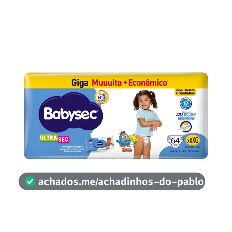 Fralda Babysec Ultra Giga Xxxg 64 Unidades