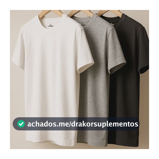 Kit 3 Camisetas Algodão Dia Dia Sandrini Básica Conforto