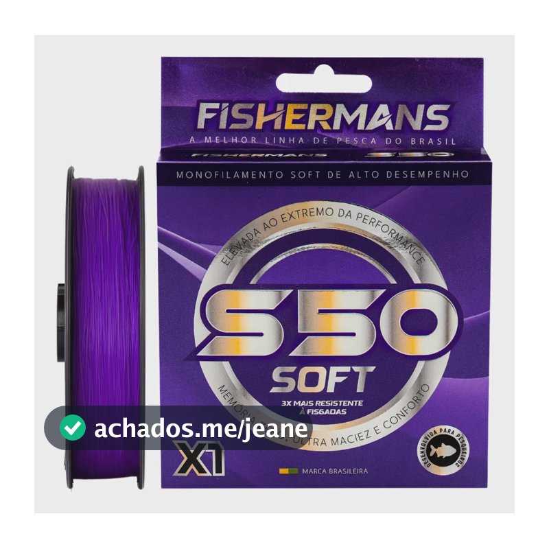 Linha De Pesca Mono Fishermans S50 Soft 300m Anti - Ruptura Roxo - 0.40mm