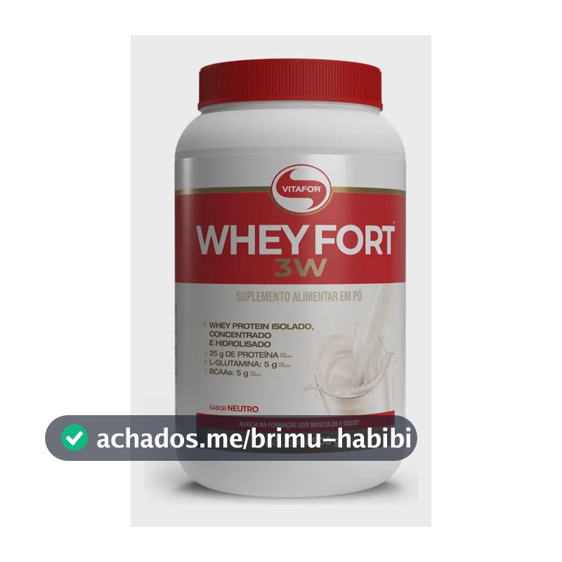 Whey Fort 3w Neutro 900g Vitafor Sem Sabor