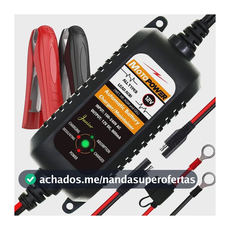 Motopower 800ma Carregador Inteligente Bateria Harley Moto