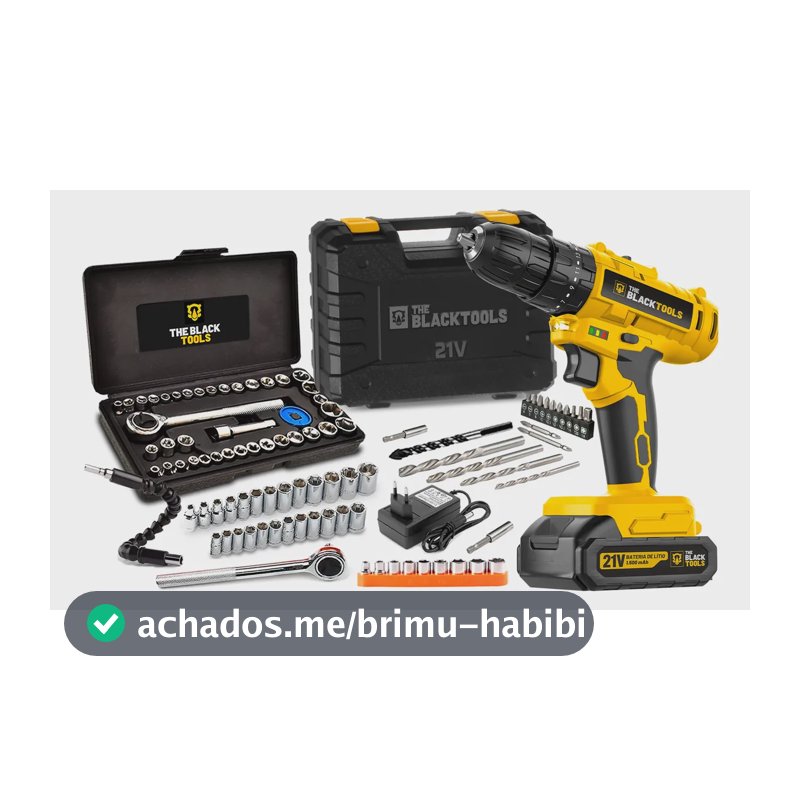 Furadeira S/ Fio Bateria 21v 35nm Bivolt 40 Pçs Ferramentas Amarelo E Preto Bivolt