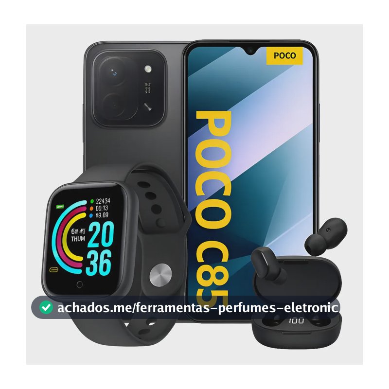Smartphone Xiaomi Poco C85 256gb 2chip  +brinde-fone-relógio Preto