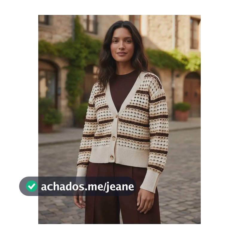 Cardigan Feminino Em Tricô Fio Tinto Texturizado - Hering Bege P