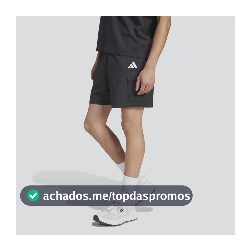 Shorts Masculino Cargo Chelsea Essentials adidas Black / White Liso P