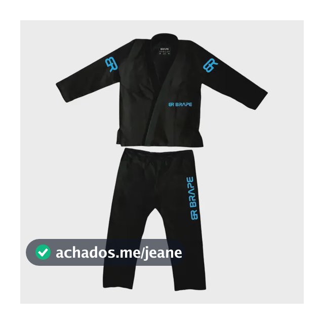 Kimono Jiu-jitsu Brape Combat - Elite Preto Bordado Azul