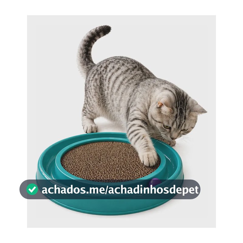 Arranhador Interativo Antiestresse Para Gatos Com Bolinha Cor Tiffany