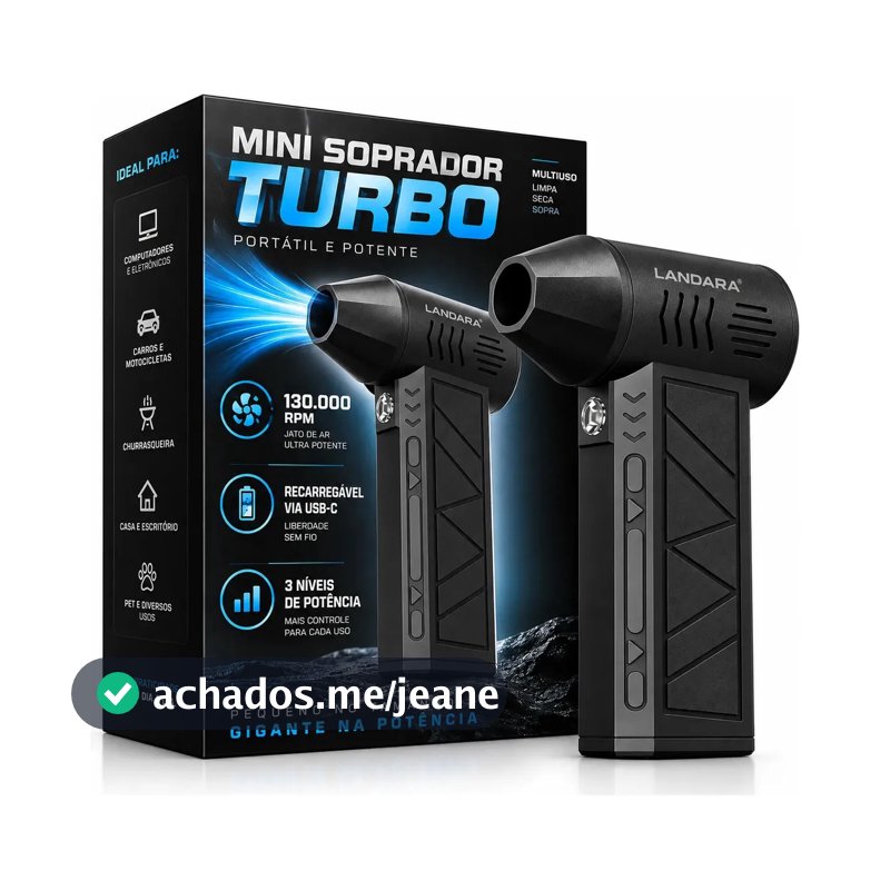 Soprador De Ar Turbo Automotivo Limpeza Profunda Portatil Sem Fio Multifuncional Churrasqueira Janelas Poeiras Landara