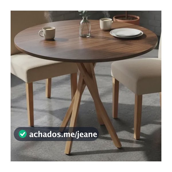 Mesa Jantar Redonda G&d Madeira 80cm Industrial