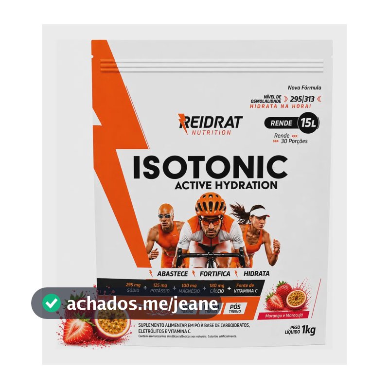 Isotônico Pouch Reidrat Pó 1kg - Morango E Maracujá Morango Com Maracujá