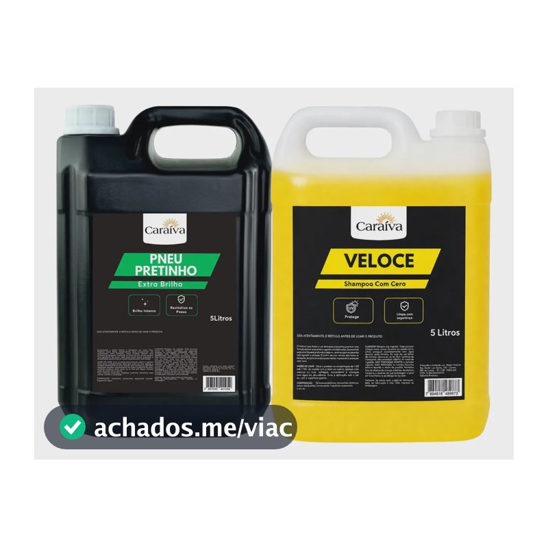 Shampoo Com Cera Neutro Concentrado + Pneu Pretinho Carro 5l