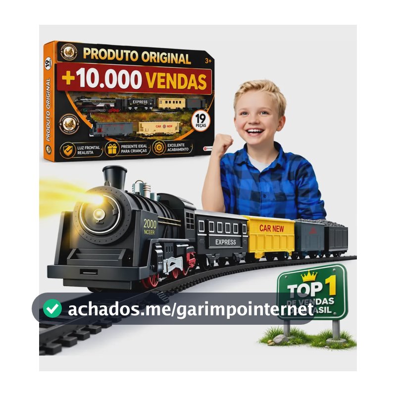 Ferrorama Trem Luz 19 Pc Trenzinho Presente Menino Brinquedo