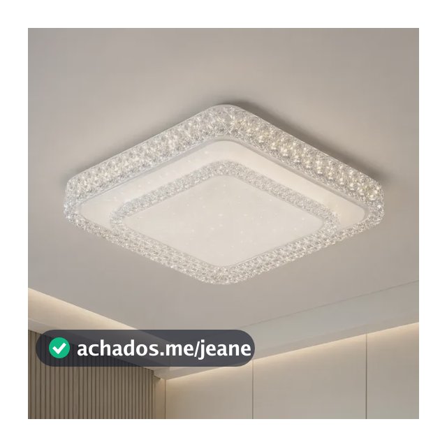 Plafon Led Cristal Multicolor Quadrado Sobrepor 3 Em 1 127/220v Branco